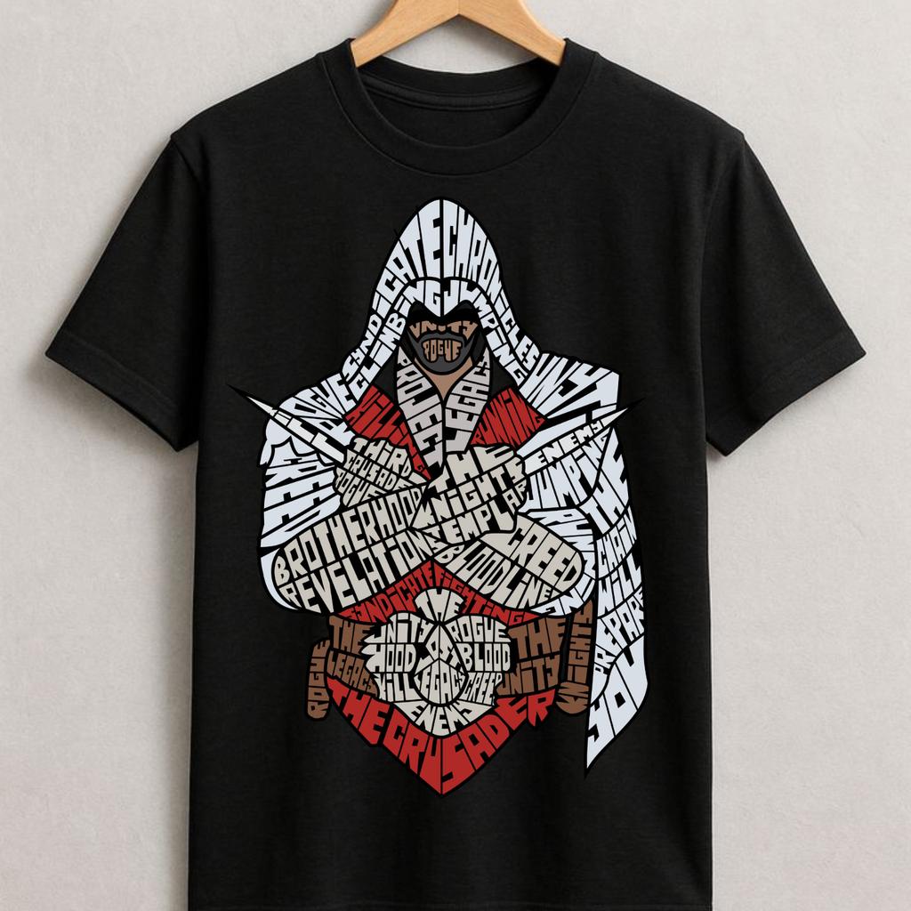Assassin Creed Inspired Graphic TShirt Typography Warrior Streetwear Unisex