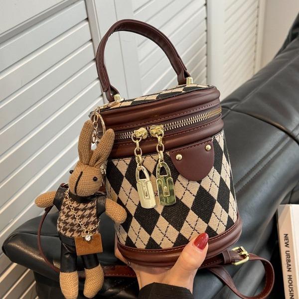 High-End Fashion Women'S Portable Bucket Bag Versatile Mobile Phone Bag Casual Shoulder Oblique Span Bag