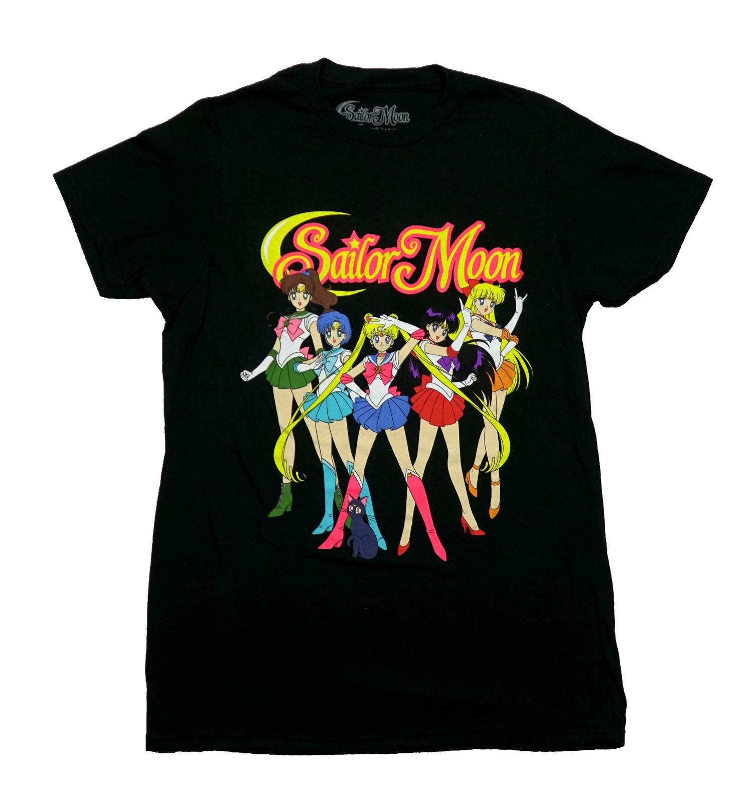 Sailor Moon New Adult T-Shirt - Sailor Guardians Posing Under Logo S