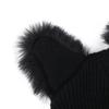 Womens Warm Winter Hat Wool Knitted Cat Ear Faux Mink Hat Skull Fur Pom Pom  Womens Beanie Hat for Women