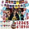 Décoration Fête d'Anniversaire Bad Bunny Fond Ballons Topper Gâteau Bannière Support Ventilateur Bannière Club Accessoires Photographie Cadeau Enfants