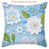 Floral Embroidered Cushion Covers 2D Flat Printed Polyester Pillowcase, Sofa Decorative Cushion Cov Headboard Pillow