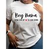 Boy Mama Letter Print T-shirt Short Sleeve V Neck Casual Top For Summer & Spring Women's Clothing 90s Girls Black Tshirt Top