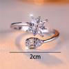 Cute Female Small White Zircon Stone Open Adjustable Ring Vintage Copper Color Wedding Jewelry For Women