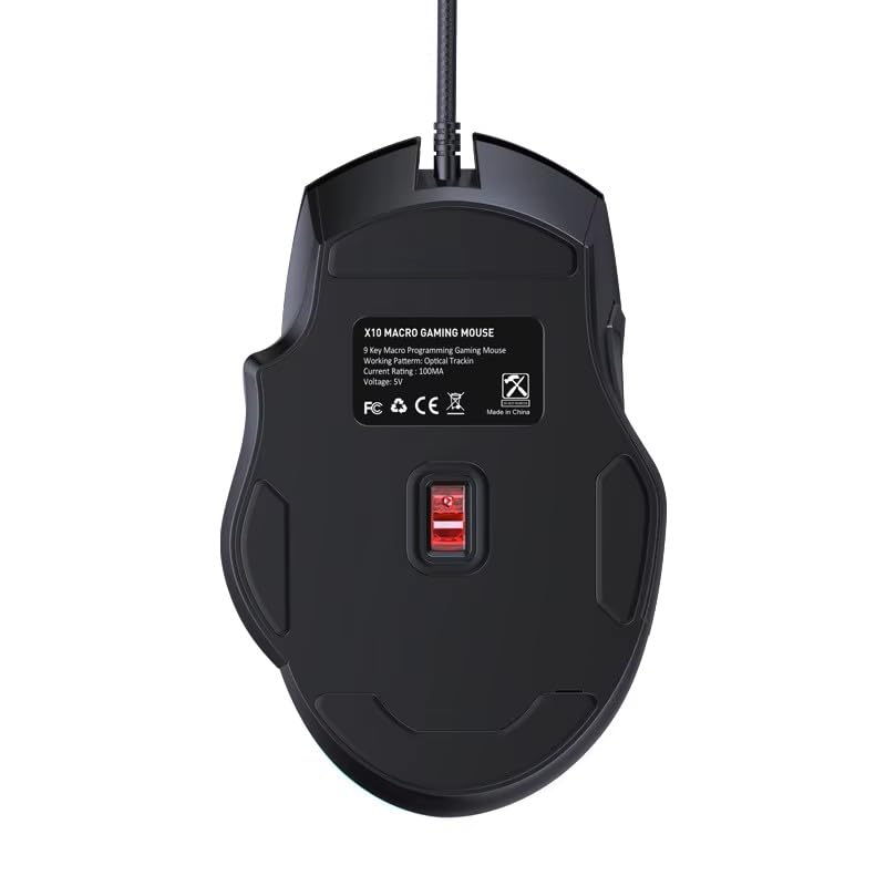 X10 Gaming cu Fir 9 Macro 13 RGB pentru [MKESPN] Mouse, Butoane, Suport, Moduri, 800-12800 DPI, 125-1000Hz, FPS/MMO