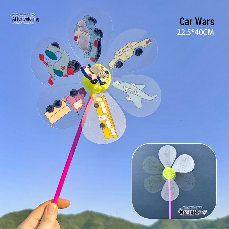 Large Transparent PVC Rotating Windmill - DIY Handmade for Children Outdoor Decoration