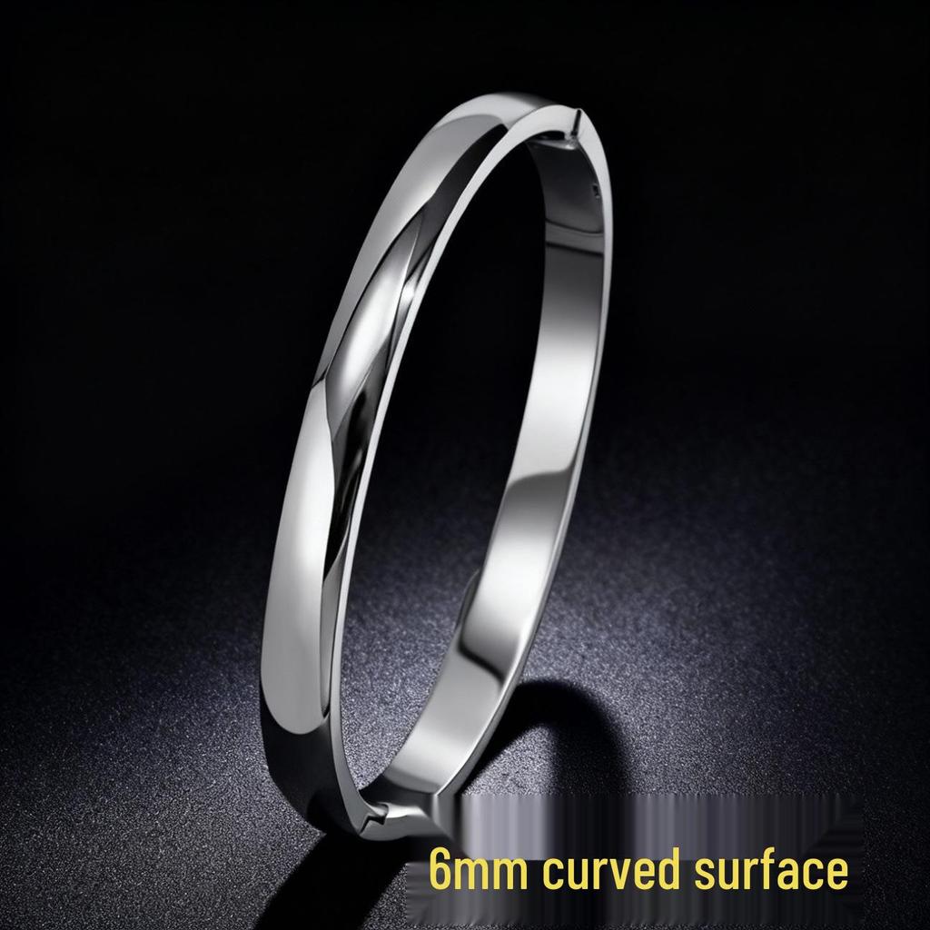 Women's Luxury Stainless Steel Bracelet: Electroplated Titanium, Full Diamond Set, European-American Style