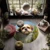 Shih Tzu Pattern Round rug,Carpet Rug for Living Room Bedroom Playroom ,Non-slip Floor Mat,Holiday Gifts and Birthday Gifts.