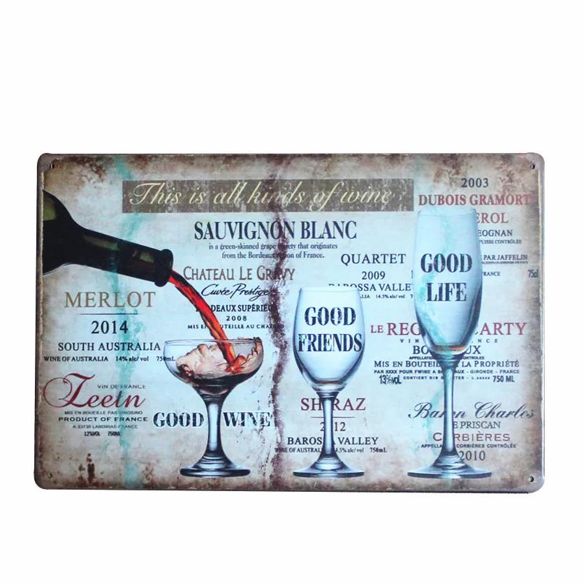 Shabby Chic BEER Vintage Metal Sign Bar Cafe Pub Tavern Home Decor Beer Wine Art Painting Plate Plaque 30x20cm