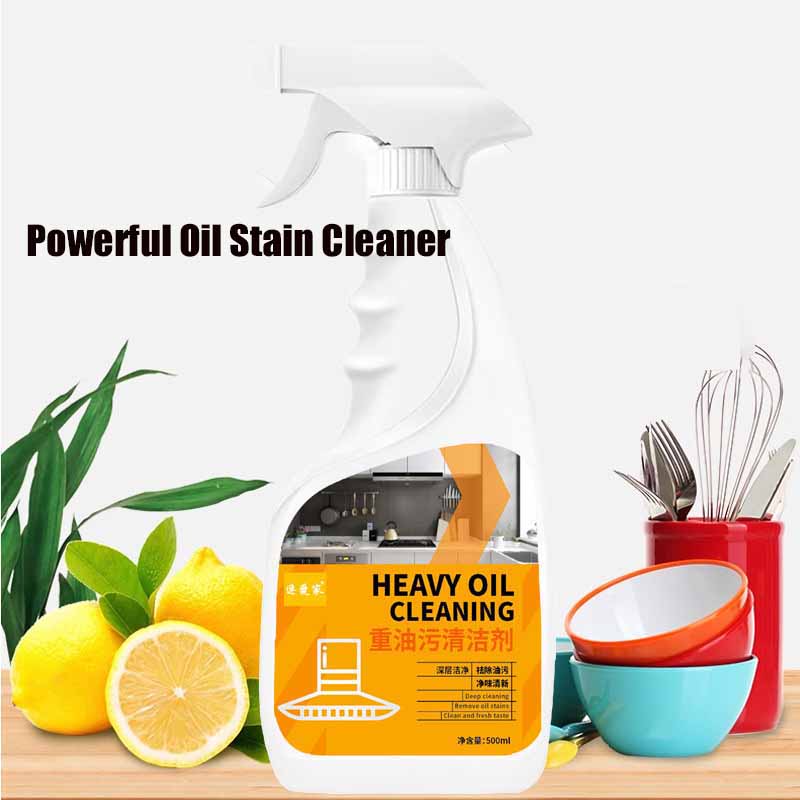 Limpiador de Manchas de Aceite de 500 ml Potente Limpiador de Grasa de Cocina Spray Limpiador de Aceite Limpiador Multiusos Removedor para Campana Extractora