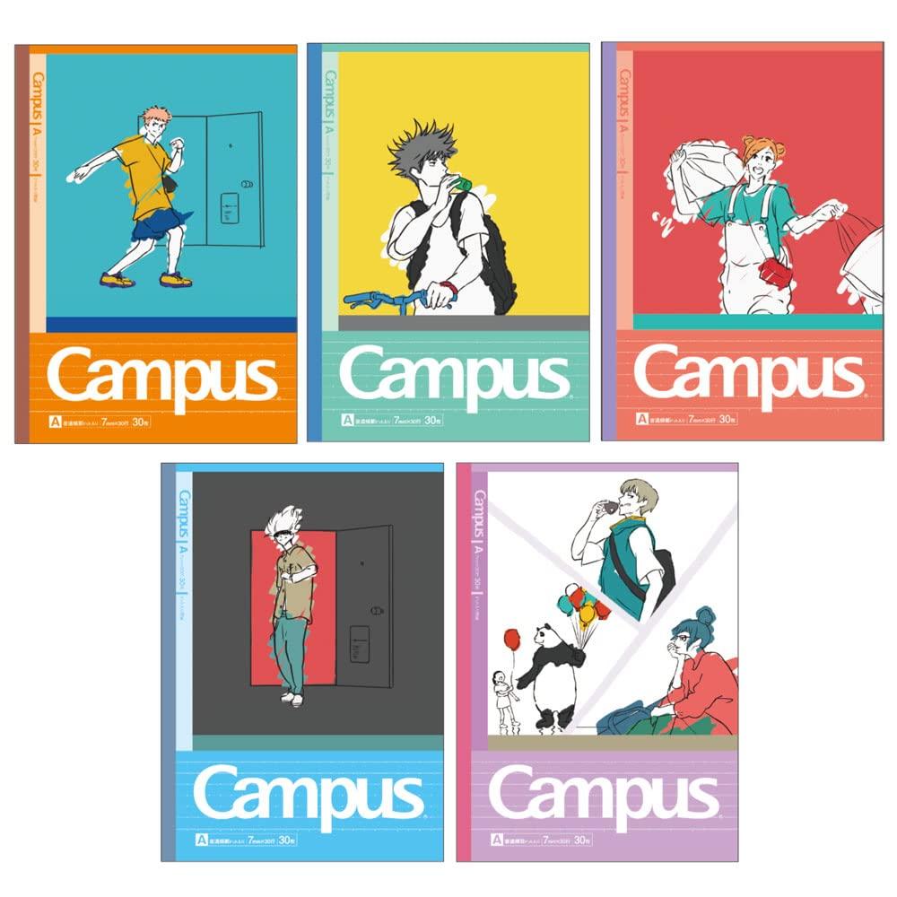 Sunstar Stationery Jujutsu Kaisen Campus Dot S2691566 Notebook, Ruled, A-ruled, 5-pack