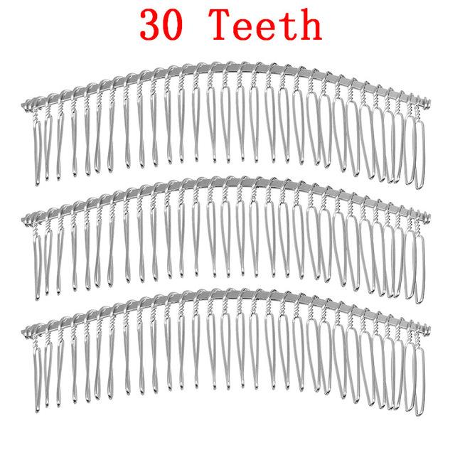 6pcs/lot 10 15 20 30 Teeth Black/Rhodium Hairpin Combs Wedding Hair Accessories Bridal Hair Combs DIY Jewelry Findings