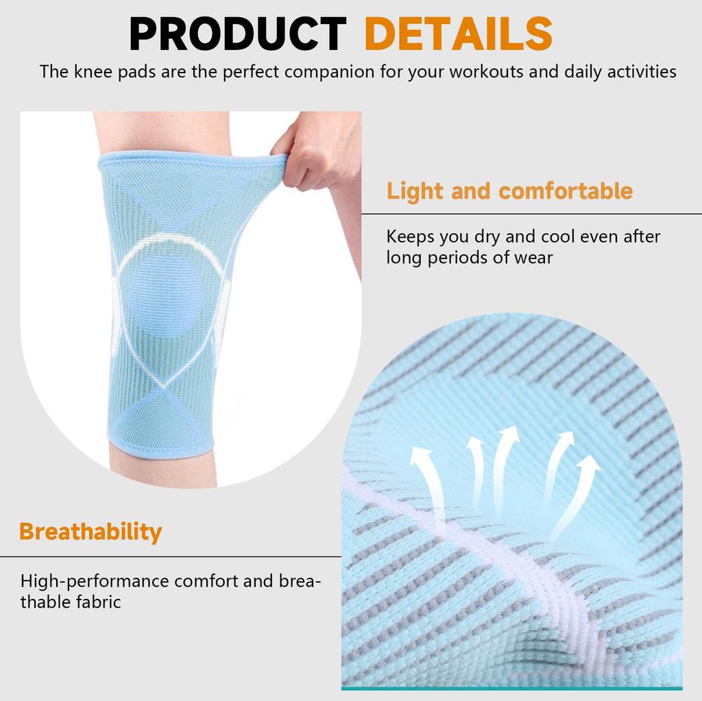 1Pair Sport Knee Pads Compression Breathable Knee Running Kneepads Joint Protection Anti-Slip Yoga Volleyball Knee Support Brace