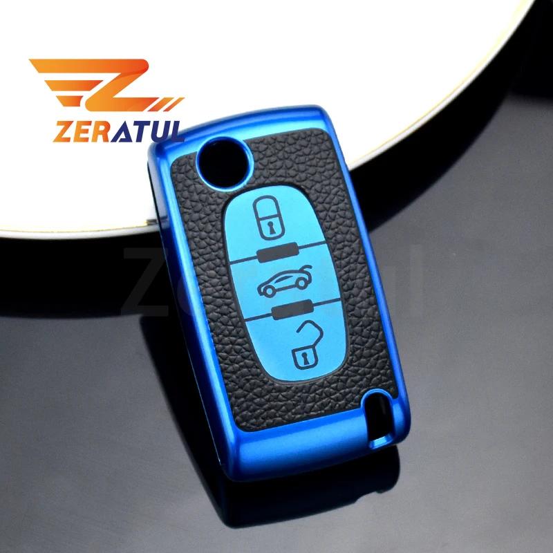 Tpu Car Key Case Cover For Citroen Xsara C2 C3 C4 C5 C6 C8 For Peugeot 107 206 207 307 308 406 Shell Holder Protector