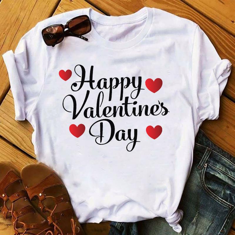 Summer 2025 Fashion Leopard Flower Sweet Love You Lady Ladies Womens Tee T-Shirt Graphic Female Valentine's Day Top T Shirt Gift