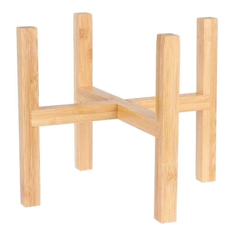 

JJTZ Bamboo Planter Stand Rack Cross-shaped Storage Shelf Plant Pot Stand Flower Pot Holder, Size L A