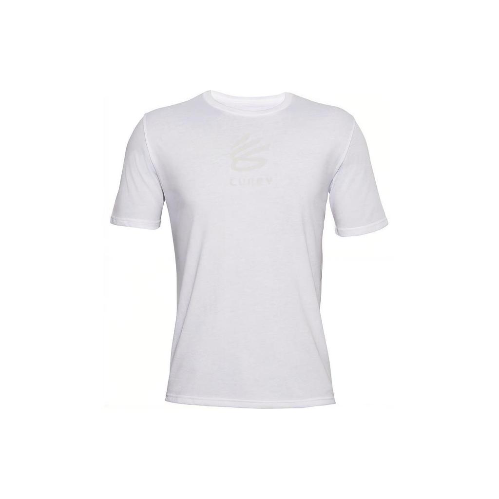 Under Armour Curry T Shirts Men's White Crew Neck Moderate 1357001-100