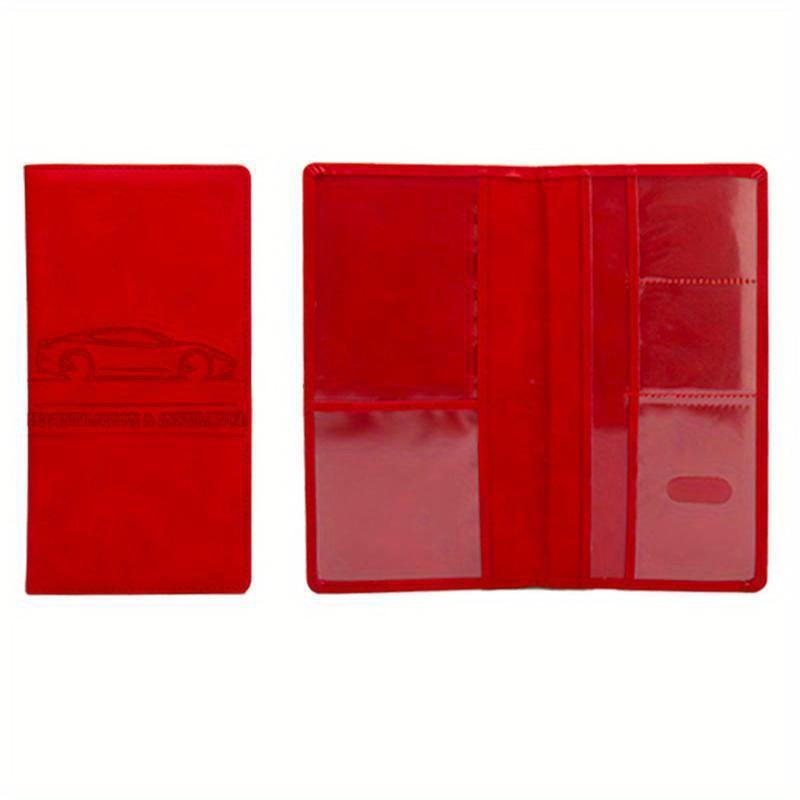 

Держатель страховки регистрации автомобиля, кожаный чехол для водительских прав, сумка для хранения водительских прав, держатель кредитной карты красный