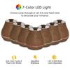 Cool Mist Humidifier Dark Wood Kettle Shape Diffuser with Auto Shutoff, 7-Color Night Light, 3 Timer, Quiet & Energy Efficient