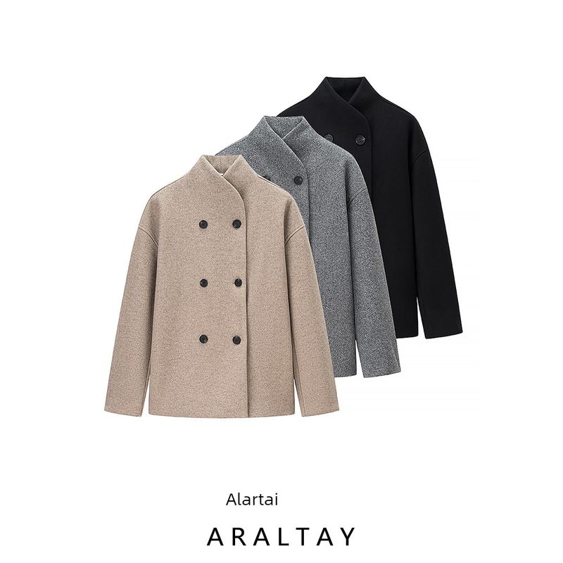 Araltay New Arrival Fashion Style Women's Clothing Fashion All-Match Casual Minimalist Ins Two-Color Woolen Coat Outerwear