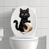 Niedlicher schwarzer Katze Toilettenpapierhalter Badezimmer selbstklebender dekorativer Aufkleber