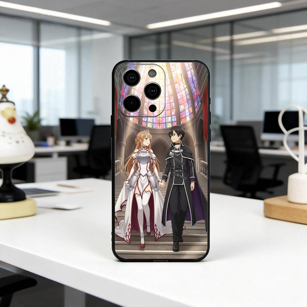 S-Sword Art O-Online-sao ANIME Phone Case For iPhone 17, 16,15,14,13,12,11 Plus,Pro Max, Others Soft Black Cover