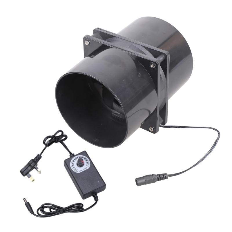 High Performances 12cm Exhaust Blower Fan with Variable Speed Control Featuring 2 Duct Tubes and 8 Mounting Screws for Air Circulation
