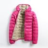 Light down jacket women's light short hooded light double-sided wear double-sided wear jacket new year
