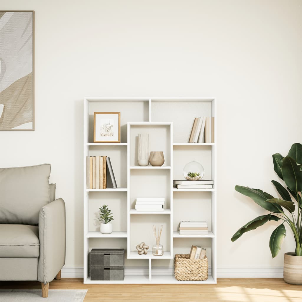 Bookshelf White 102x29x143 cm Engineered Wood