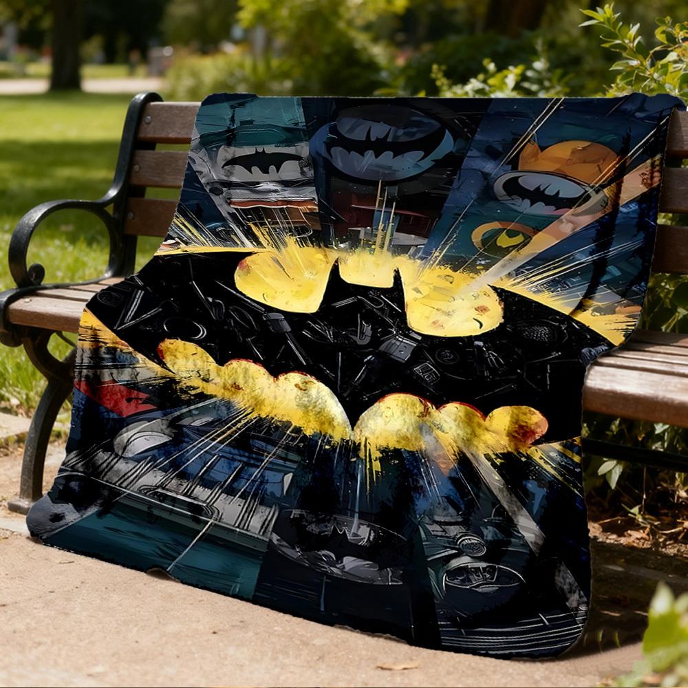 1pc Batman Logo Outdoor Flannel Throw Blanket Soft, Lightweight & Warm for Sofa, Office