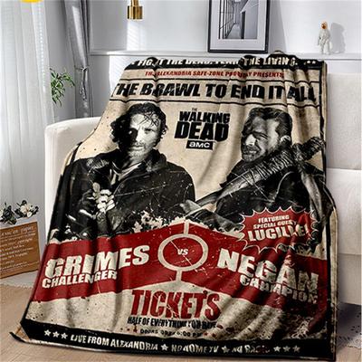 The Walking Dead Horror Manta de Felpa Suave, Manta de Franela Manta para Sala de Estar Dormitorio Cama Sofá Cubierta de Picnic Bettdecke