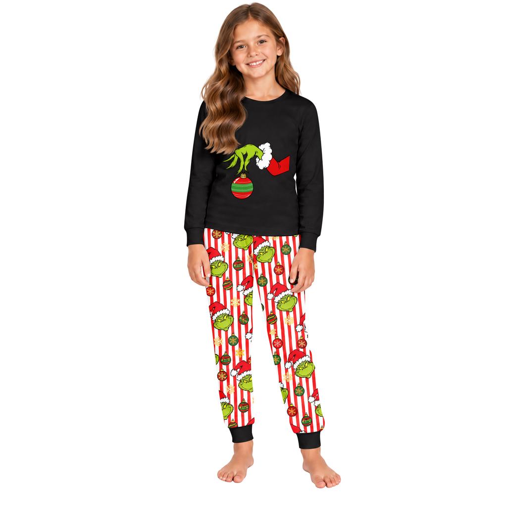 Family Matching Pajama Set, Long Sleeve Top and Pants Loungewear for Parent and Child