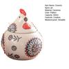 Ceramic Spice Jar 400ml Rooster Shape Cookie Jar with Lid Hand-Painted Floral Pattern Kitchen Container for Salt Sugar Pepper And Snacks Storage