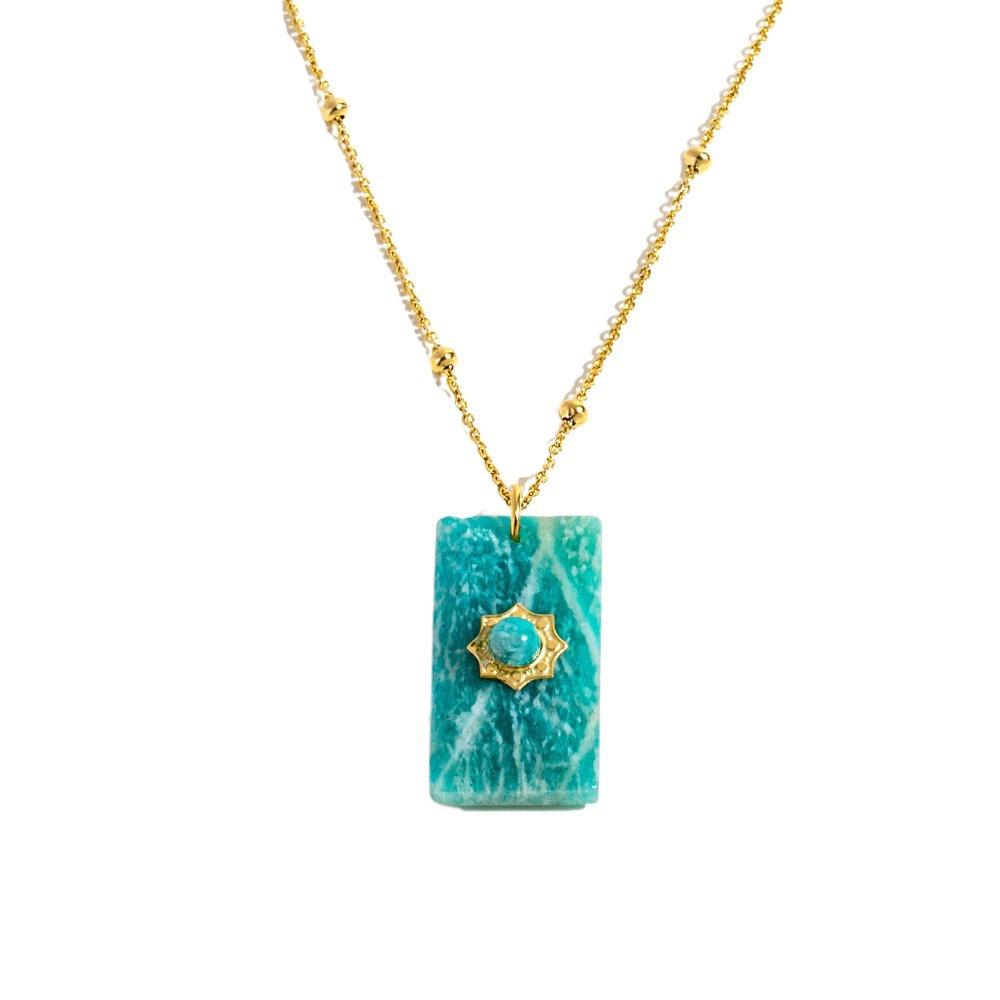 Pendant Square Neck Chain Vintage Sweater Chain Korean Chic Sun Stone Necklace  Women