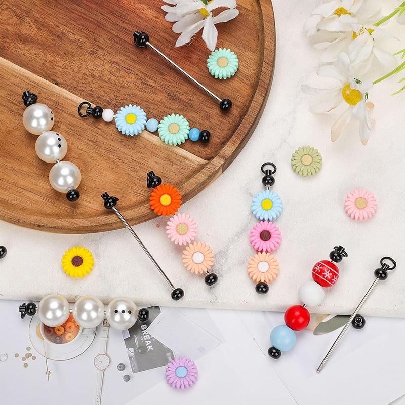 WTEMPO Barras de Chaveiro Enfiáveis em Branco Metal DIY Chaveiro de Contas Barra Berloques Eady Destacável Acessórios para Fazer Chaveiro para Projeto de Artesanato Pingente