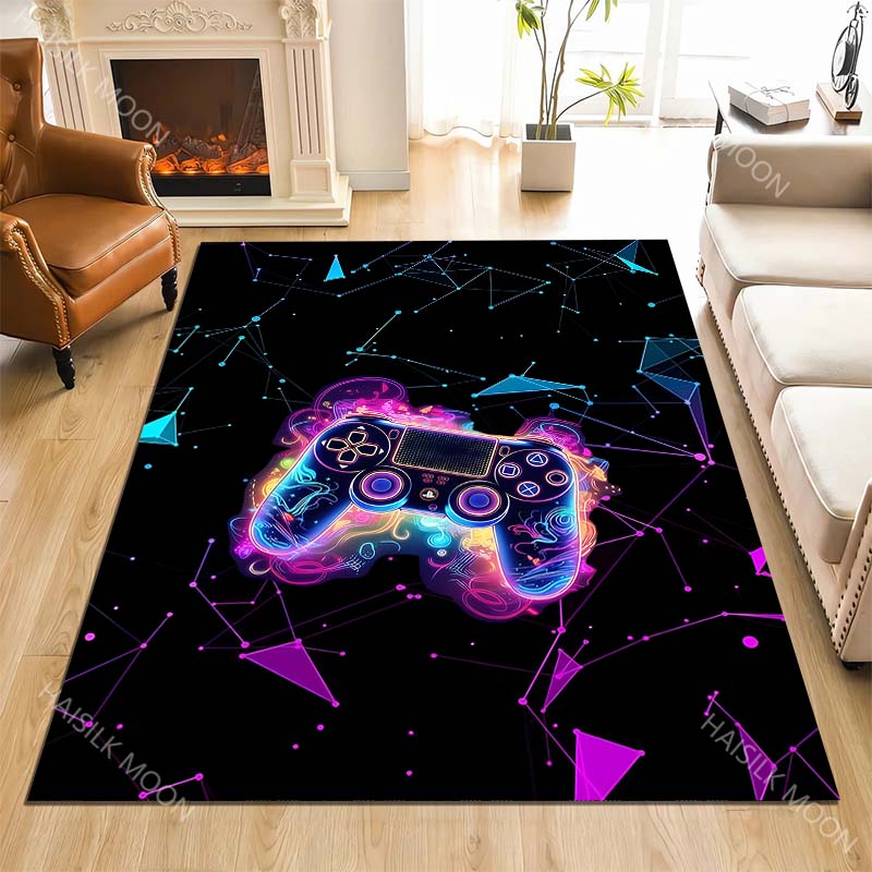 1PC Neon Game Controller Carpet for Living Room Bedroom Sofa Home Decor Rus Non-slip Floor Mat Luxury Gift Multiple Sizes