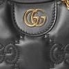 Gucci GG Matelassé Gold Logo Chain Canvas Backpack Leather Shoulder Bag Women Shoulder Bag Black 739736-UM8IG-1000