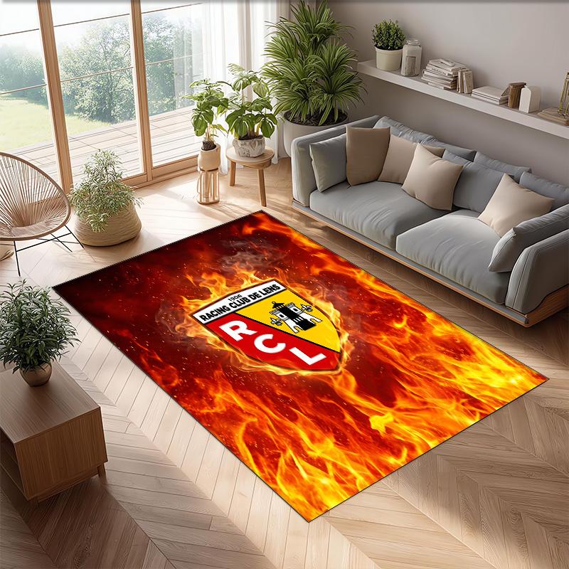 Lens FC Soccer Football Pattern Soft Area Rug Non Slip Indoor Floor Carpet Sports Decor Mat for Bedroom
