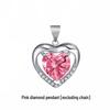 Korean Style Heart-Shaped Blue Crystal Necklace with Peach Heart Pendant