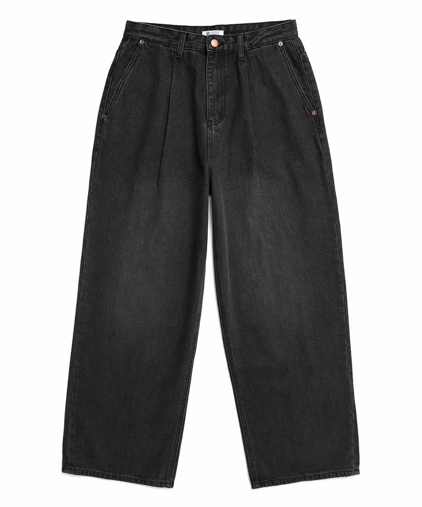 CONTROBANAL3 Brushed Wash Wide Denim Pants [Black]