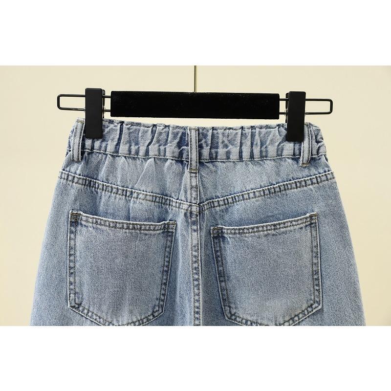 DIMANAF 2025 Neue Sommer Jeans Kurze Hosen Damen Lockerer Denim Haremshosen Große Blaue Hosen