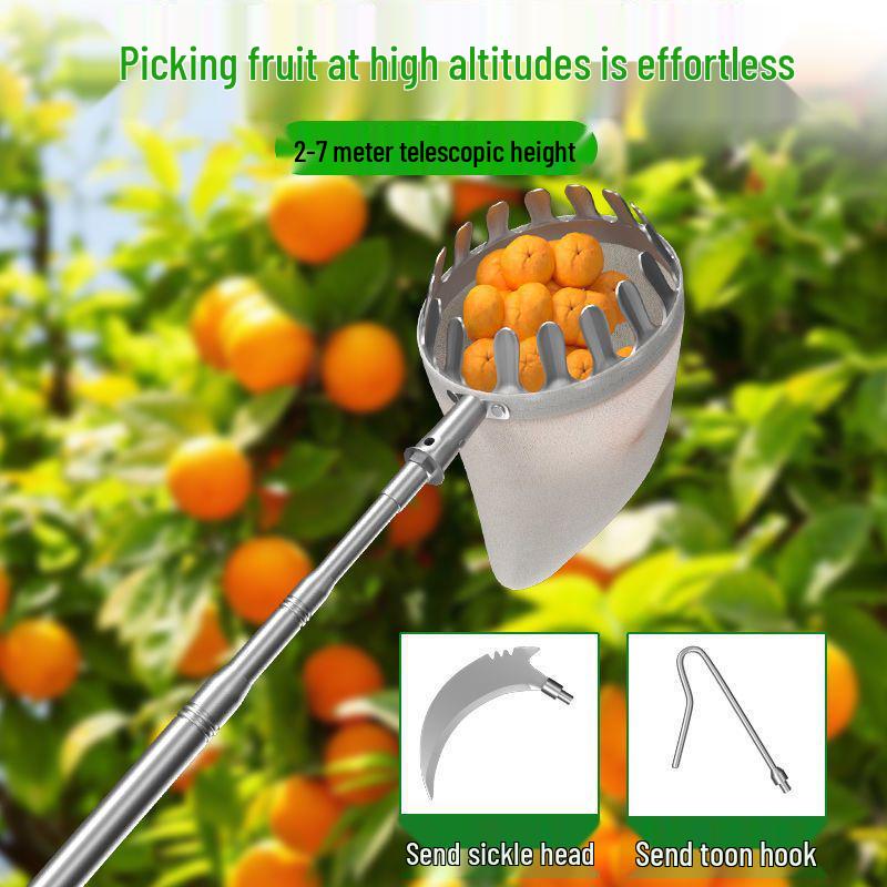 High-Altitude Fruit Picker: Loquat, Waxberry, Mango, Plum, Peach, Apricot - Telescopic Pole Tool