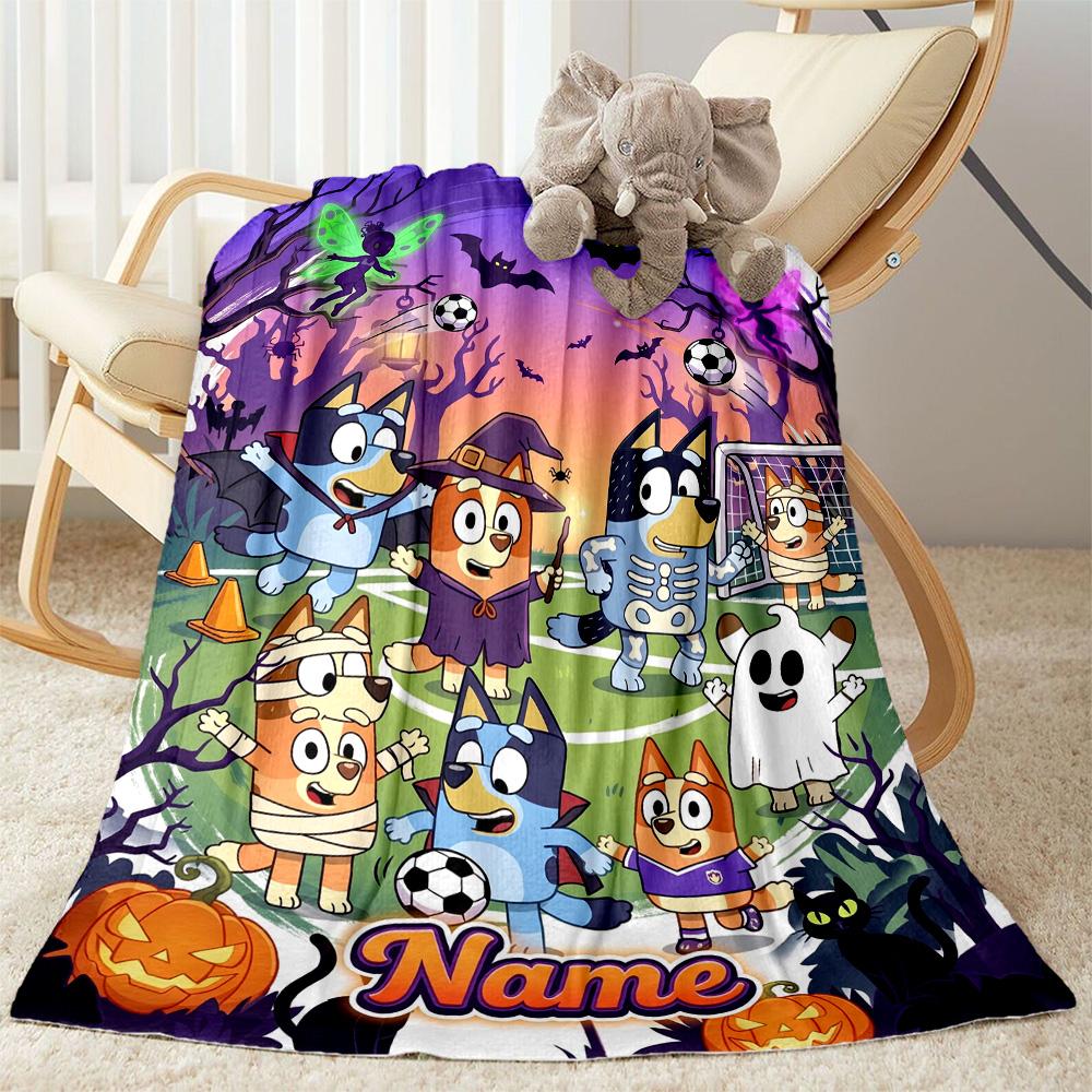 Happy Holiday Celebration Personalized Name Blanket Lightweight Customizable Blanket Warmthful Decor Perfect for Livingroom Nap Bed Living Room