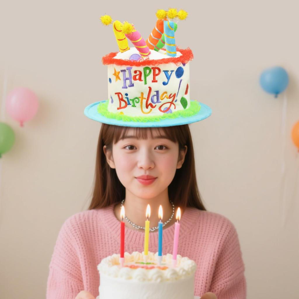 Birthday Cake Shape Birthday Party Happy Birthday Party Photo Adults [siawadeky] Hat, Hat, Favors, Costume, Cosplay, Headgear, Hat, Favors, Gift,