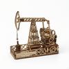 Oil Well Model with Base Mechanical Wooden Kit No Glue Required for Adults