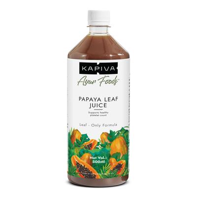Kapiva Papaya-Blattsaft 500 ml Natürliches pflanzliches Wellness-Getränk Keine künstlichen Farb- oder Aromastoffe Tägliche Routine
