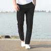 2024 Summer Men's Casual Drawstring Elastic Waist Breathable Solid Color Pants