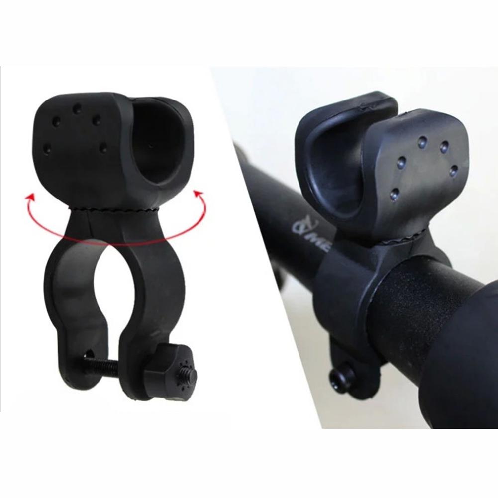 360 Degree Rotatable LED Bicycle Flashlight Mount Clip-On Bracket Clamp Holder for Bike Night Visibility Torch Cycling Accessory