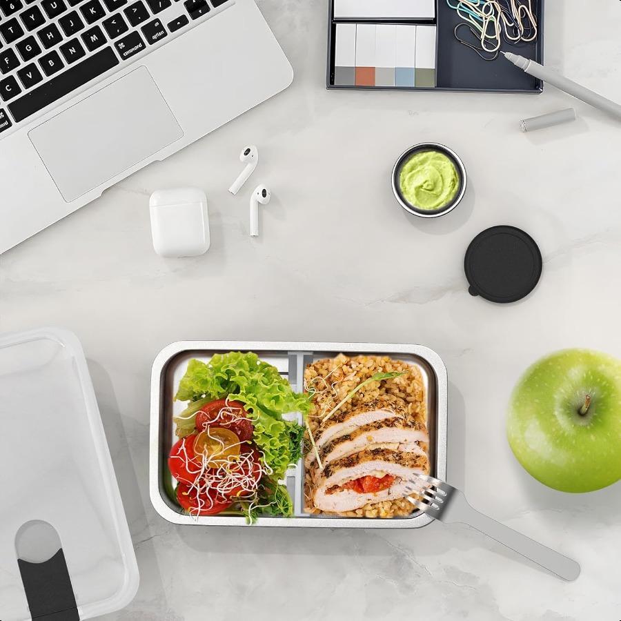 Stainl Steel Bento Lunch Box for Adult 42oz LeakProof Lunch Box Containers MicrowaveSafe with Adjustable Divider Convenient Met United States 53335₽