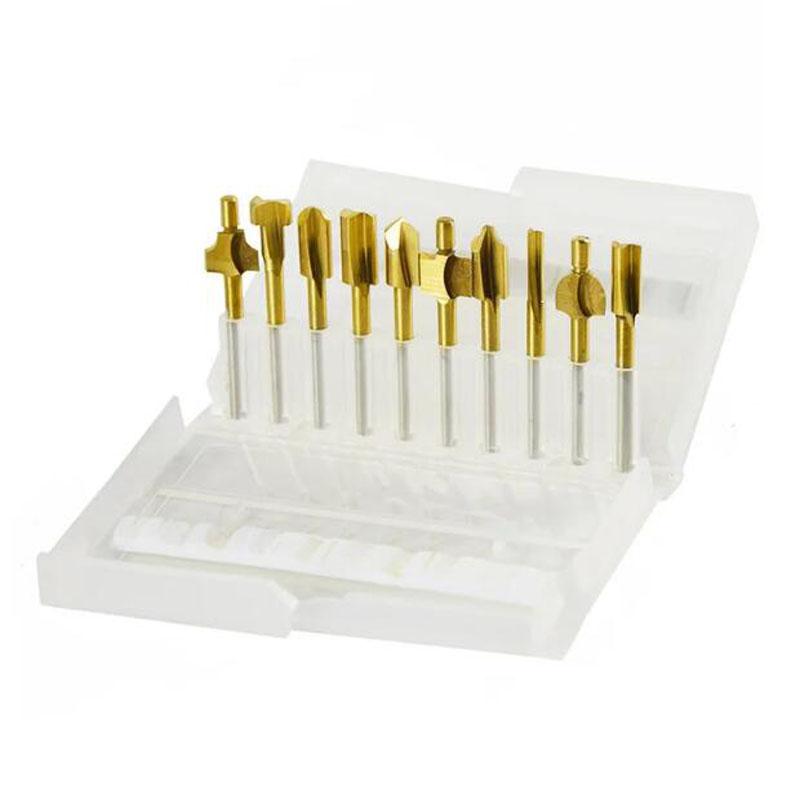 HSS Wood Router Bits Files Titanium Coated Mini 3mm Wood Cutter Milling Fits Dremel Rotary Set Carpenter Tool